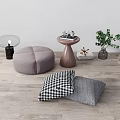 modern sofa stool bed end stool 3d model