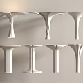 Elegant Modern White Columns With Various Stylish Designs For Interior Decor 3d model