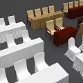 Diverse Wooden And White Conference Tables With Matching Chairs For Meeting Room Setup
