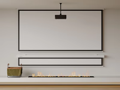 Ceiling Mounted Projector In Projection Monitoring Setup 3d model