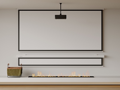 Projector Projection Curtain Projection Equipment Display Screen Projector Fireplace Laser TV Appliances 3d model