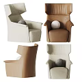 Stylish Single Sofa Designs In Beige Brown And Light Gray With Ball Pillows