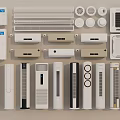 Different Types of Air Conditioners and Fans Displayed