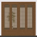 Middle-style sliding door 3d model