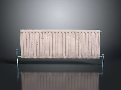 Modern Steel Radiator With Vertical Fins For Home Heating Solutions 3d model