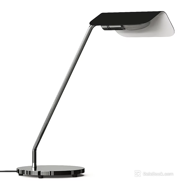 Modern Adjustable Desk Lamp with Sleek Metal Stand and Flexible Neck 3d model 