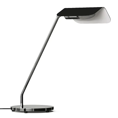 Modern Adjustable Desk Lamp with Sleek Metal Stand and Flexible Neck 3d model