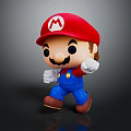 Cartoon Mario Character in Red Hat Blue Overalls and White Gloves 3D Stylized Figure 3d model