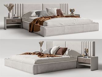 Modern Double Bed 3d model