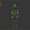 Anubis Like Character With Black Body Golden Arm Cuffs And Red Loincloth