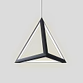 Modern Geometric Triangular Pendant Light With Black Frame And White Illumination Design 3d model