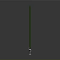 Tall Green Pole With Shiny Silver Metal Base On Gray Gradient Background
