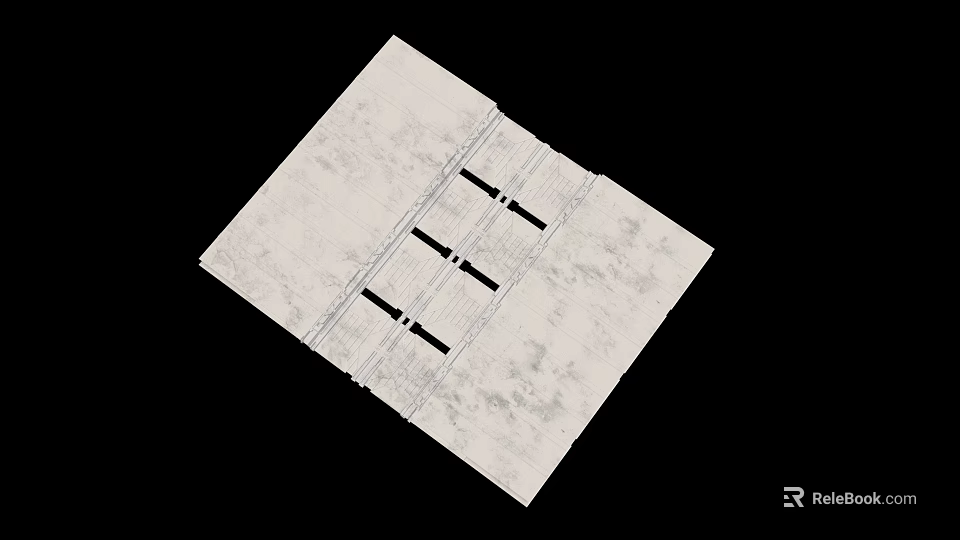 Industrial Equipment White Panel Featuring Three Black Strips For Precision Applications 3d model 