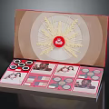 Open Decorative Storage Box With Compartments Photos Red Emblem And Wheat Design