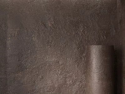 Textured Brown Cylindrical Building Component Against Rustic Wall Surface 3d model