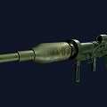 Olive Green Rocket Launcher With Scope And Shoulder Strap Military Weapon Design 3d model