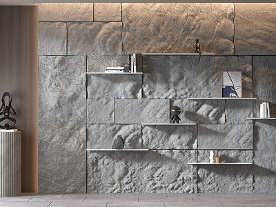 Modern Wall Shelf Stone Wall model