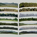 Natural Scenery Wall Mural With Mountains Forests Grasslands And Snowy Landscapes