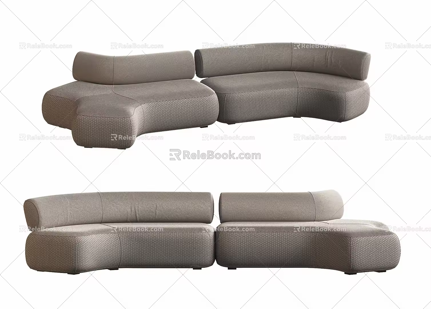 Modern special-shaped sofa multi-person sofa multi-person fabric curved sofa sofa 3d model