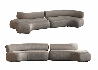 Modern special-shaped sofa multi-person sofa multi-person fabric curved sofa 3d model