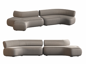 Modern special-shaped sofa multi-person sofa multi-person fabric curved sofa 3d model