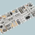 Office Floor Plan Design With Multiple Workstations Meeting Rooms And Lounge Areas