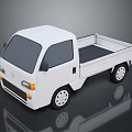 White Compact Pickup Truck With Open Cargo Bed And Minimalist Design 3d model