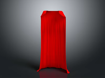 Fashionable Long Red Cloak With Flowy Fabric And Elegant Design For Clothing 3d model