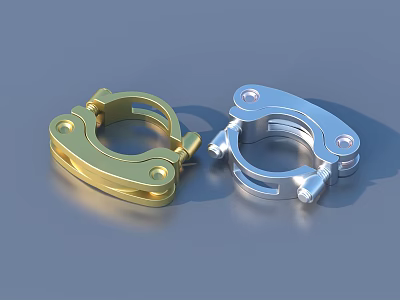 Gold And Silver Metal Clips For Household Supplies And Daily Use 3d model