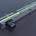Industrial Conveyor Belt System With Green Belt Metal Frame Mobile Wheels And Drive Mechanism