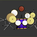 Purple MAX Logo Drum Set With Cymbals And Stands Musical Instrument