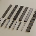 Assorted Metal Furniture Hardware Strips And Decorative Accessories Set