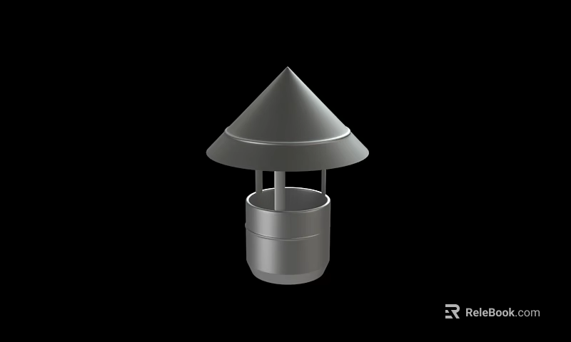 Metallic Device With Conical Top And Cylindrical Base Structure Design 3d model 