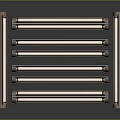 Modern Metal Furniture With Horizontal Bars And Side LED Lighting For Indoor Use