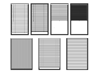 Modern Blinds Venetian Blinds Combination 3d model