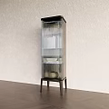 Modern Bookcase Design With Glass Doors And Books In Light Wall Dark Wooden Floor Interior