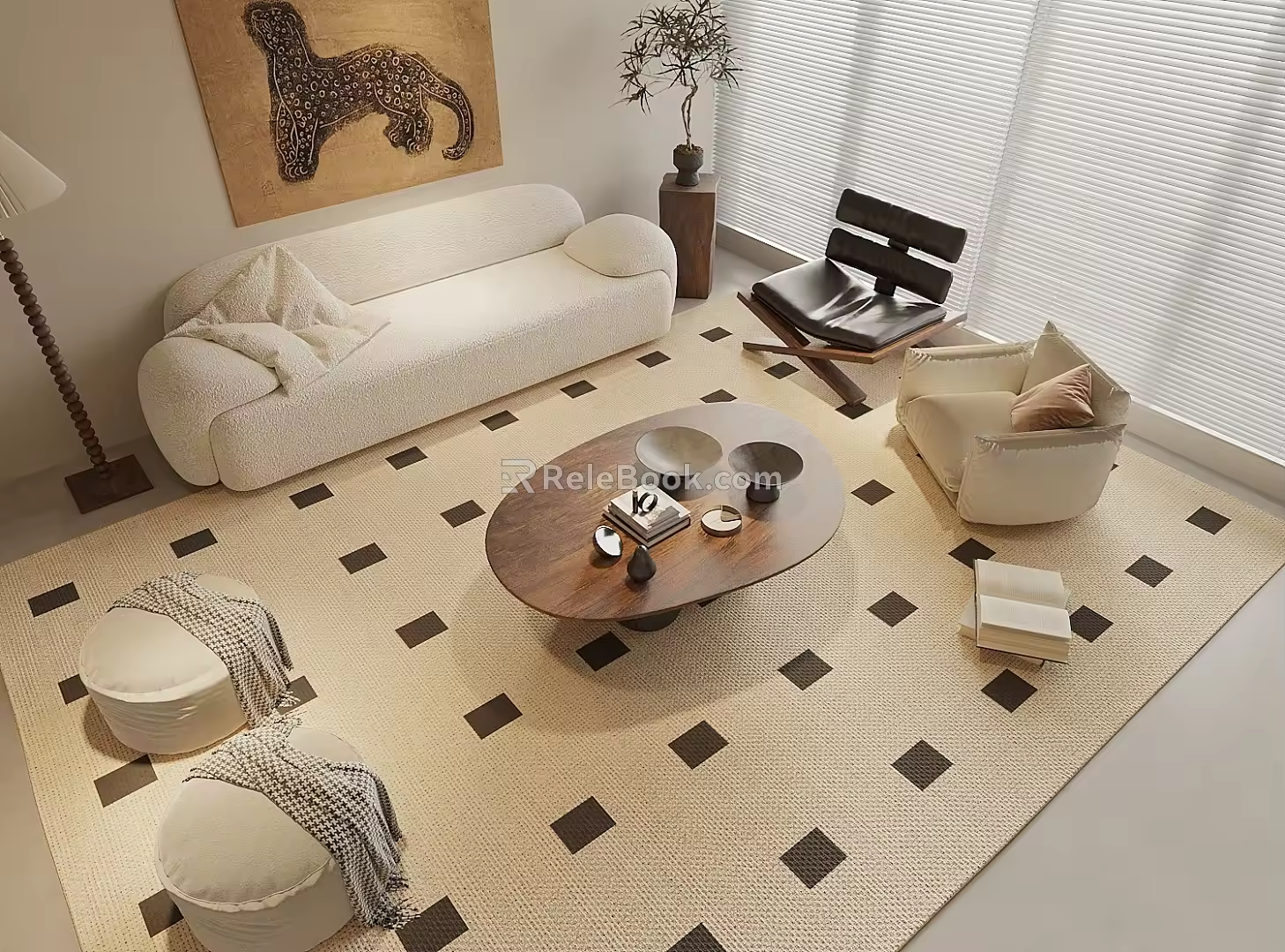 Middle Style Sofa Combination Sofa 3d model