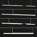 Modern Minimalist Gold Linear Chandelier With Sleek Metal Design For Living Areas