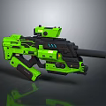 Green Futuristic Sci Fi Gun Weapon With Advanced Tactical Design And Scope 3d model