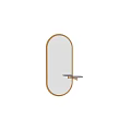 Oval Mirror With Gold Frame And Black Tray Shelves For Home Decor