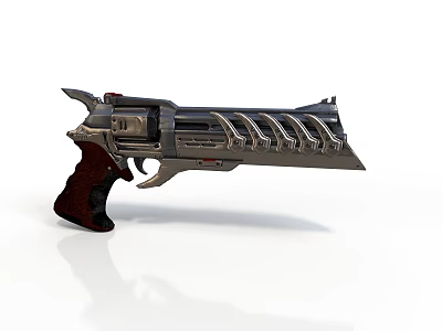 sci-fi style pistol sci-fi weapon futuristic firearm sci-fi pistol multi-barrel launcher metal gun body wooden grip sci-fi firearm design futuristic weapon 3d model