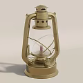 Vintage Kerosene Lamp With Brass Frame And Glass Chimney Design