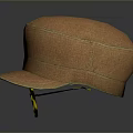 Orange Linen Flat Brim Hat With Double Stitch Detail Casual Fashion Accessory