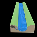 Reptile Habitat in Natural Water Area with Green Vegetation and Muddy Banks