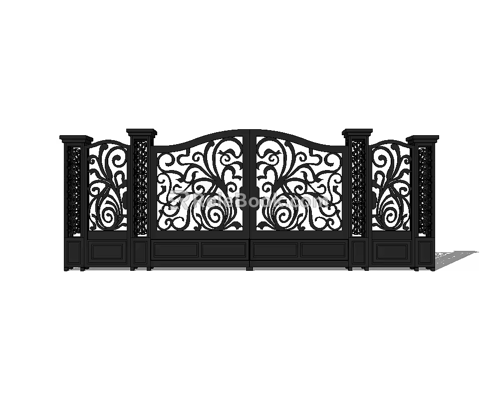 European-style iron gate 3d model