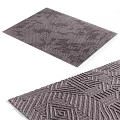 Stylish Square Rug With Geometric Striped Pattern For Modern Home Decor 3d model