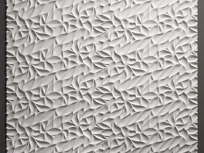 White Background Wall With Leaf Shaped Relief And 3D Textured Decorative Design 3d model