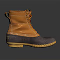 Durable Orange and Gray Laced Work Boots with Yellow Rubber Sole 3d model