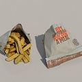 French Fries Burger McDonald's KFC Burger King Food 3d model