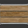 Silver Metal Frame Multi Tier Storage Rack With Wooden Shelves And Dark Background